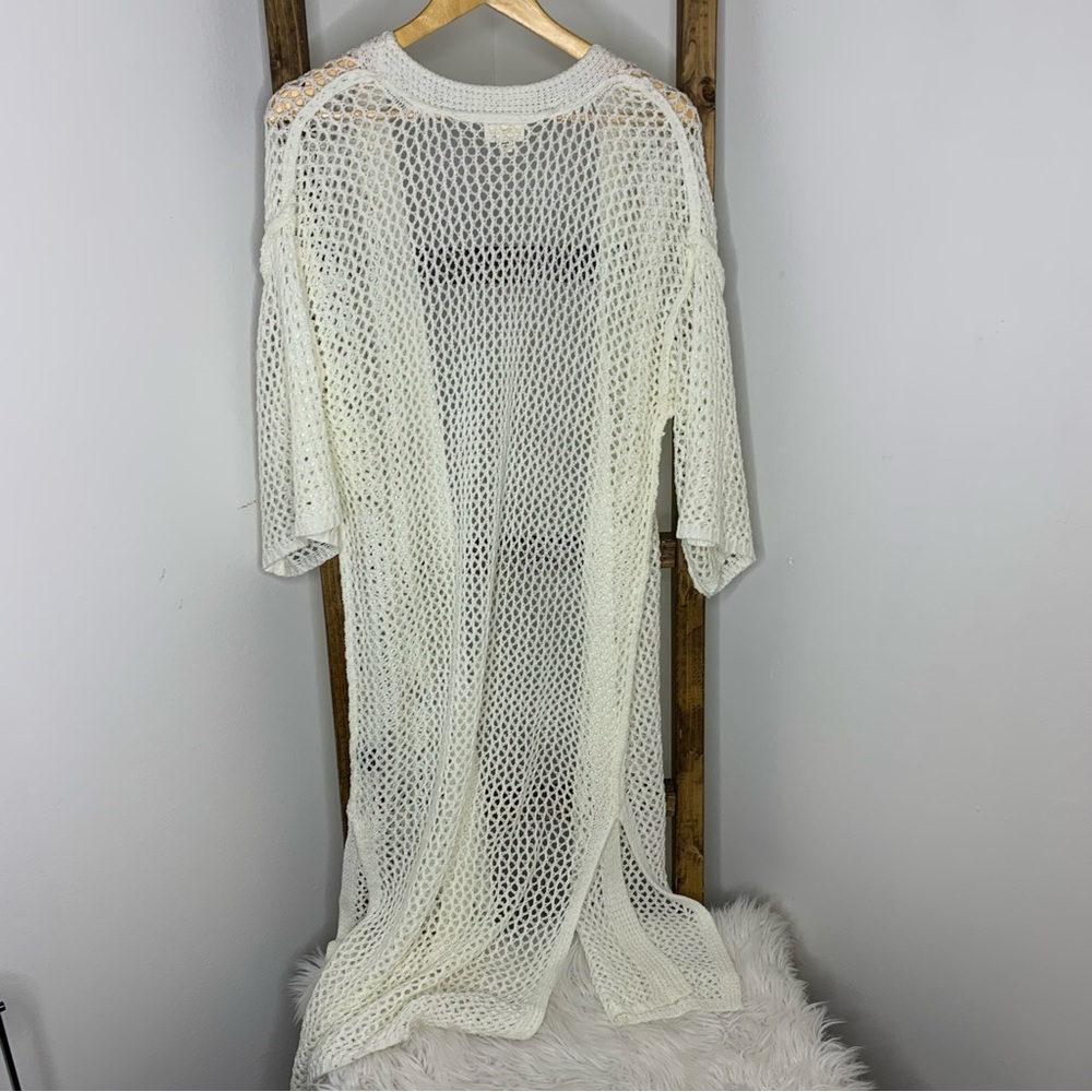 POL Elegant White Open-Knit Women's Sweater Cardigan Size S - Picture 5 of 5